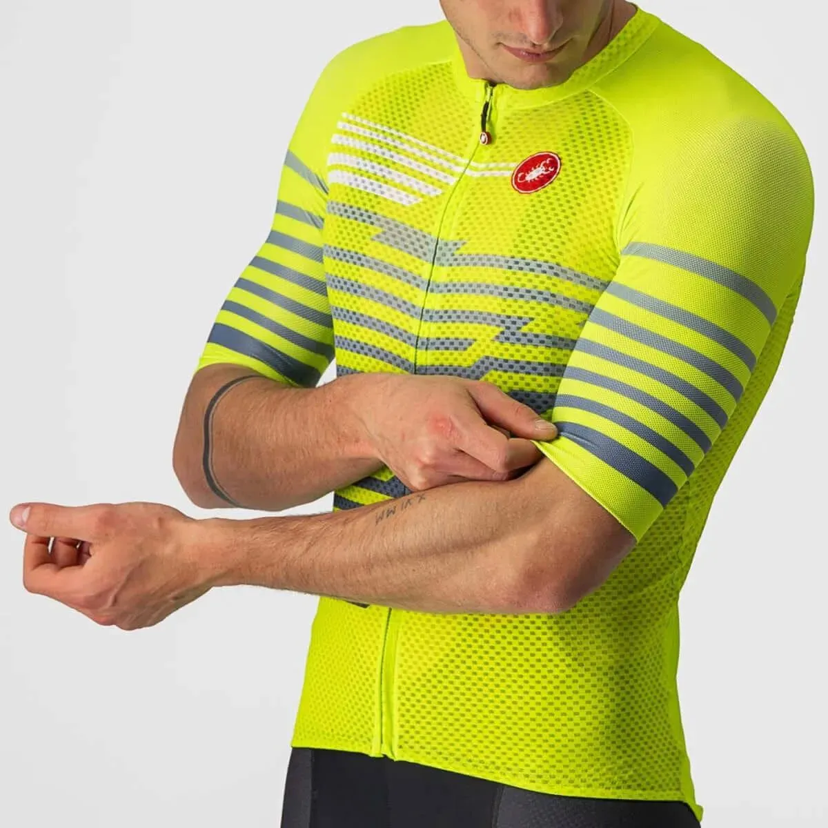 Castelli Climbers 3.0 Mens Cycling Jersey (Electric Lime/Blue)