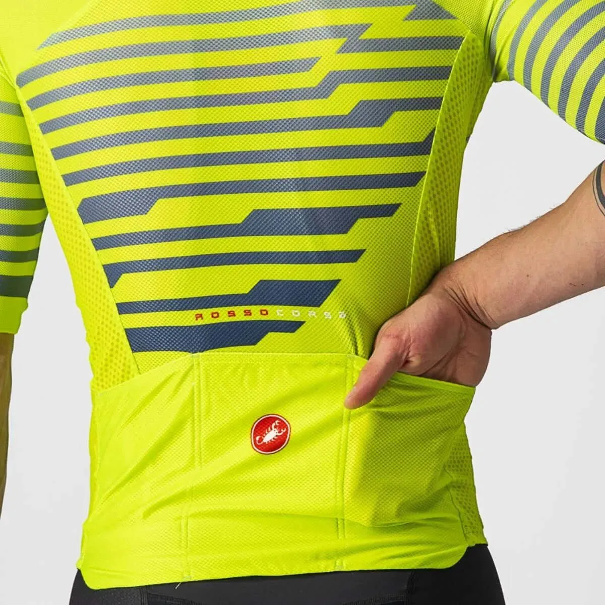 Castelli Climbers 3.0 Mens Cycling Jersey (Electric Lime/Blue)