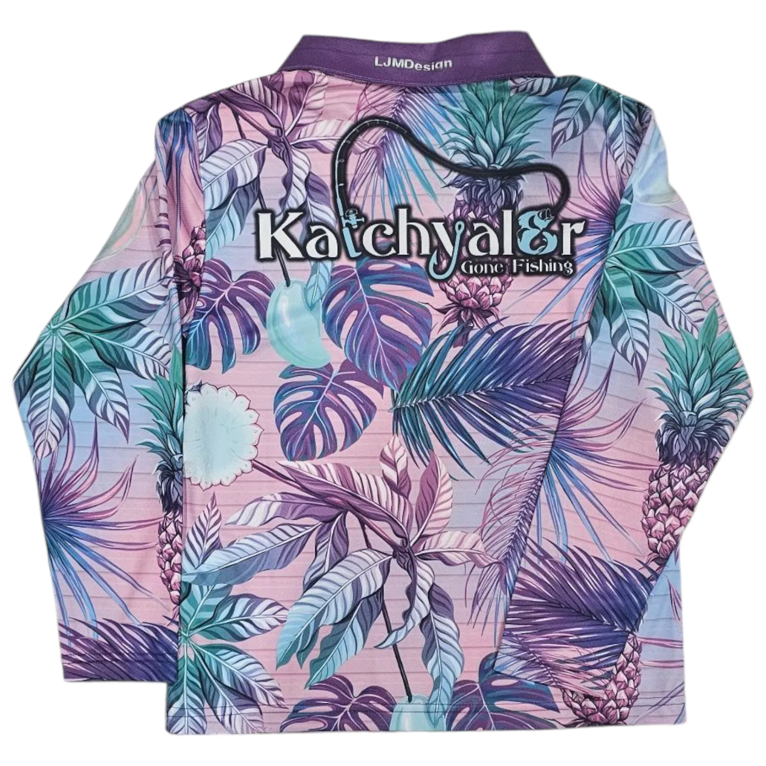 Children's Purple Pineapple Long Sleeve Fishing Shirt