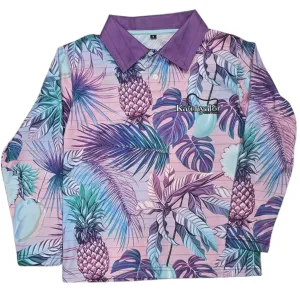 Children's Purple Pineapple Long Sleeve Fishing Shirt