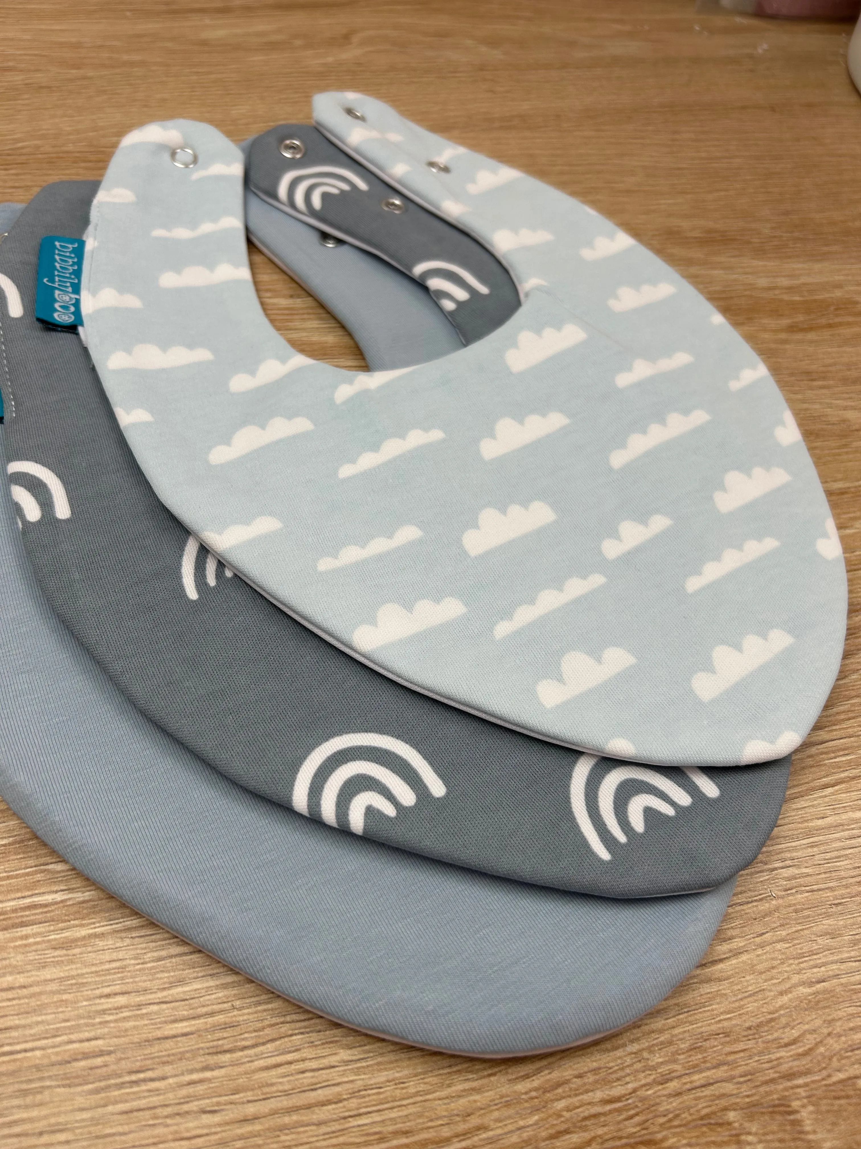 Clouds Bundle of 3 Waterproof Dribble Bibs