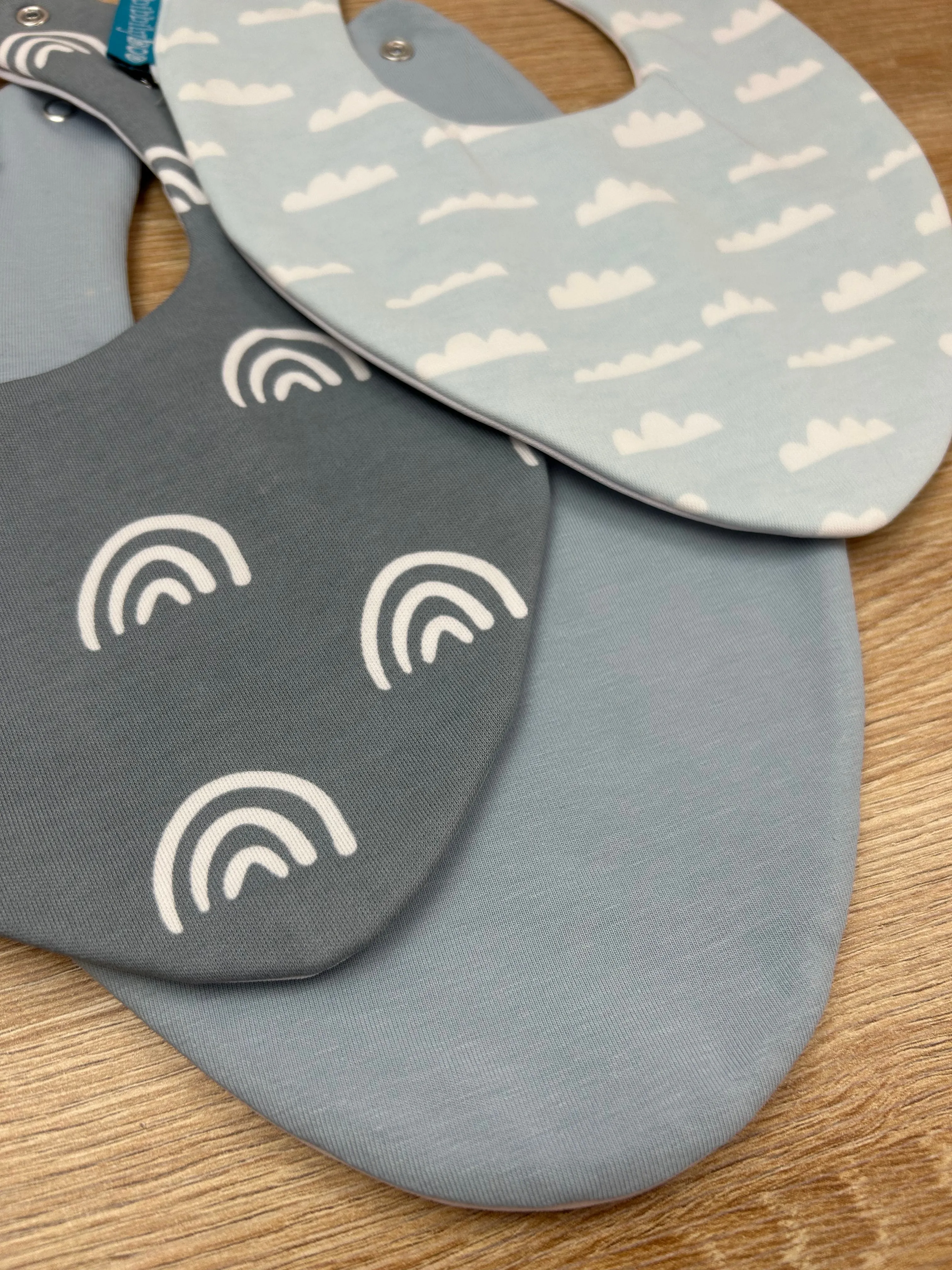 Clouds Bundle of 3 Waterproof Dribble Bibs