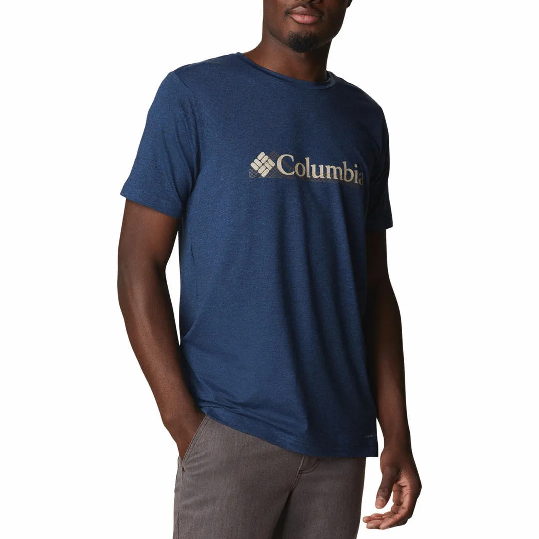 Columbia Men Navy Blue Tech Trail Graphic T-Shirt