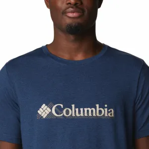 Columbia Men Navy Blue Tech Trail Graphic T-Shirt