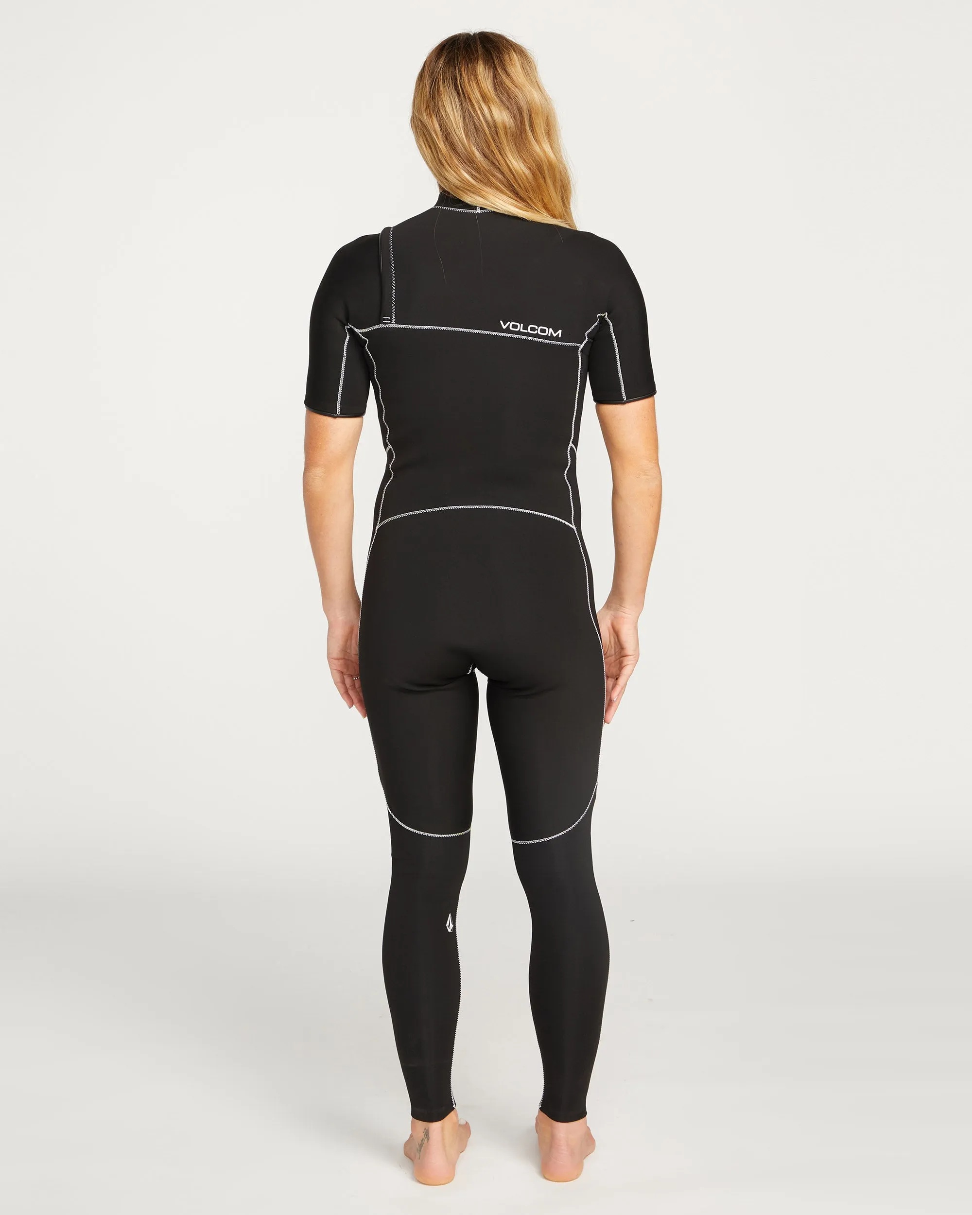 Combinaison de Surf 2 mm à Manches Courtes Zippée Poitrine - BLACK