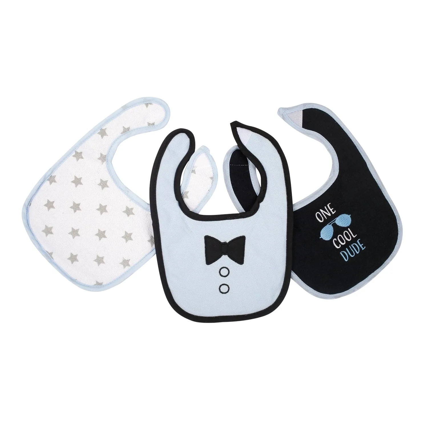Cool Dude Black And Blue 3 Pk Bibs