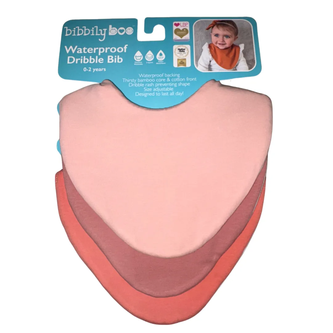 Coral Bundle of 3 SEN Waterproof Dribble Bibs