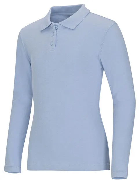 CR Jersey Female Fit Polo Light Blue Long Sleeve