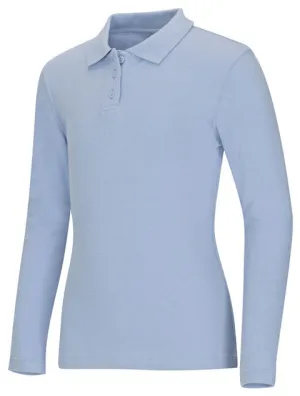 CR Jersey Female Fit Polo Light Blue Long Sleeve