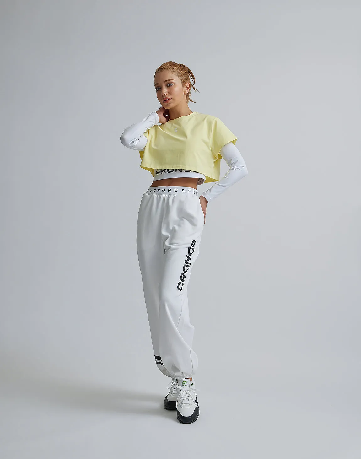 CRONOS WOMEN DESIGN SHORT T-SHIRTS【YELLOW】