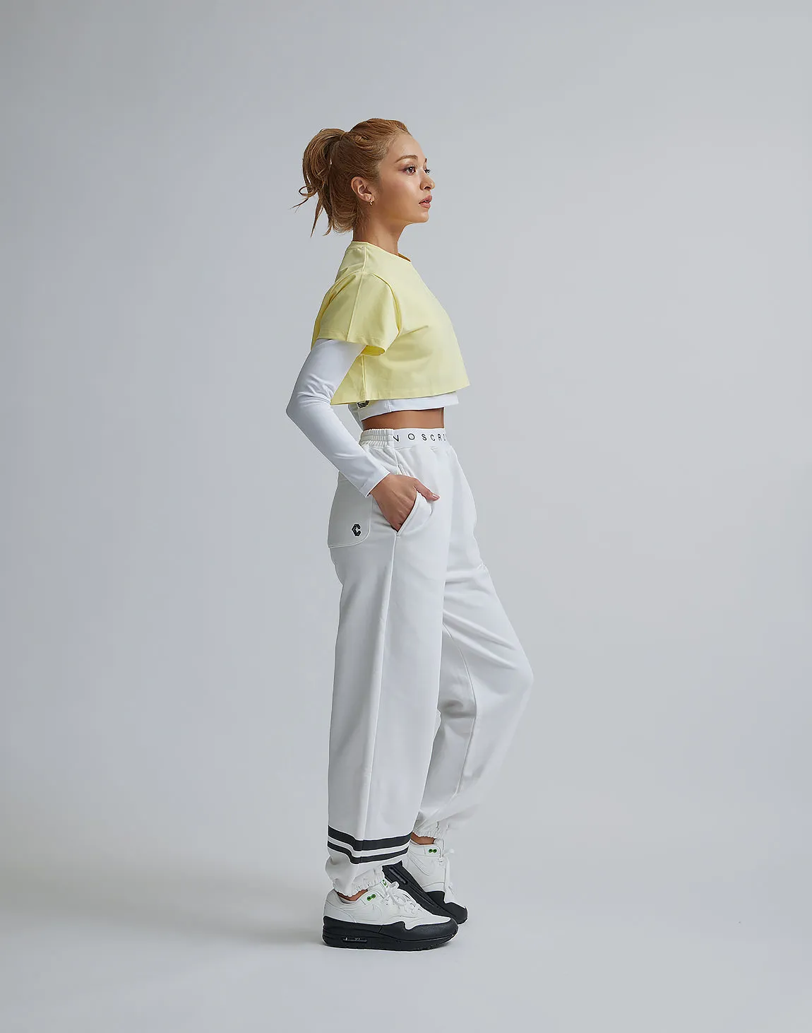 CRONOS WOMEN DESIGN SHORT T-SHIRTS【YELLOW】