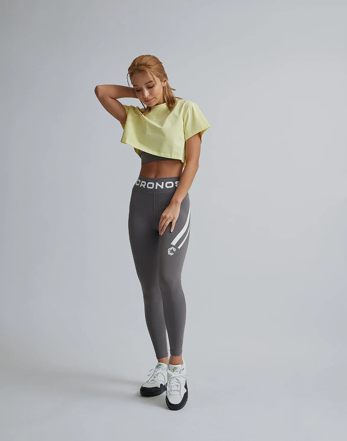 CRONOS WOMEN DESIGN SHORT T-SHIRTS【YELLOW】
