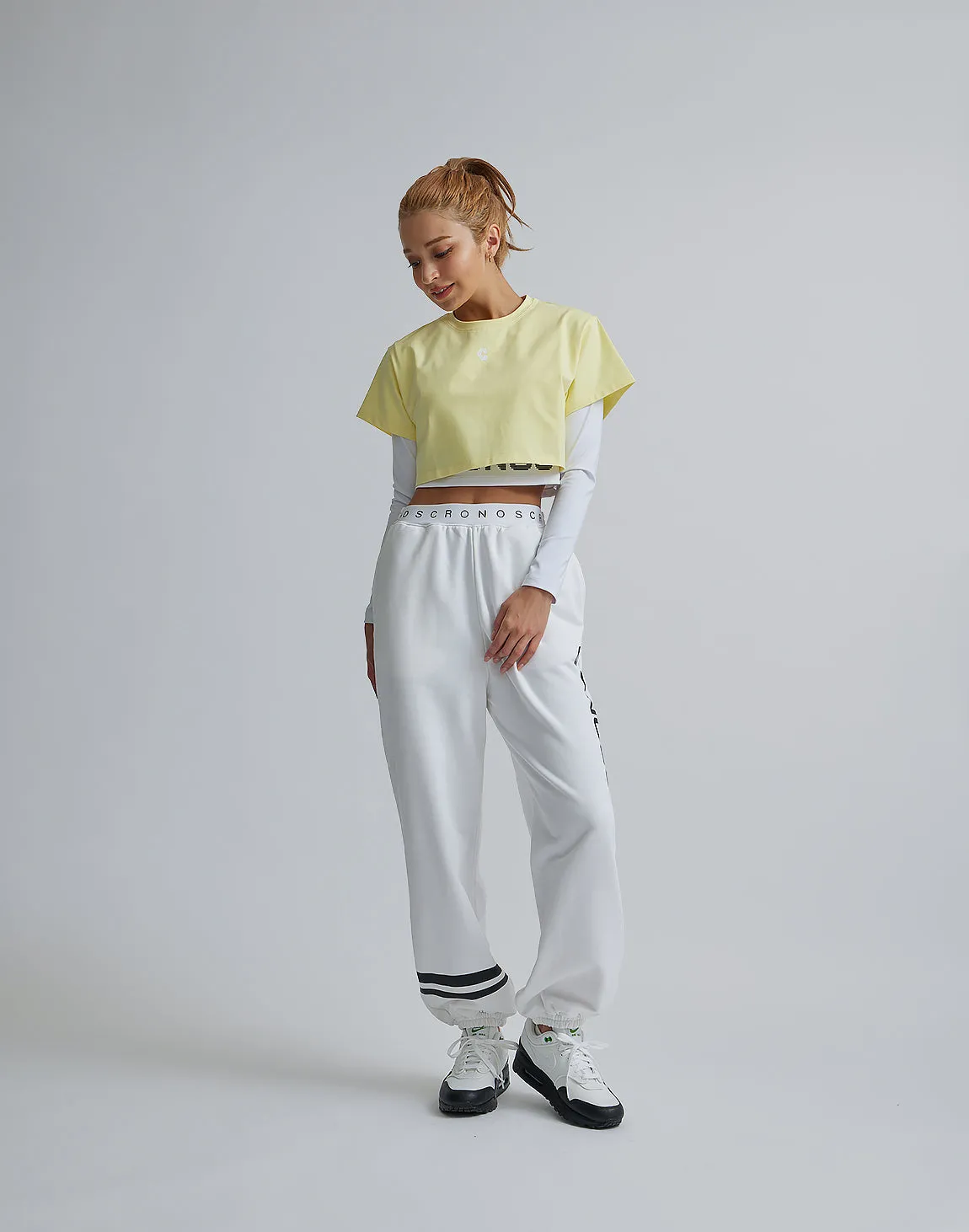 CRONOS WOMEN DESIGN SHORT T-SHIRTS【YELLOW】