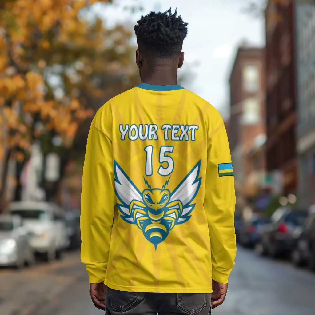 Custom Afro Rwanda Football Long Sleeve Shirt Go Wasps LT15