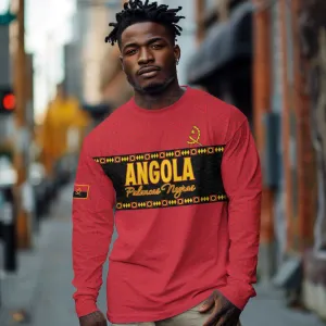 Custom Angola Football Long Sleeve Shirt Viva Palancas Negras LT15