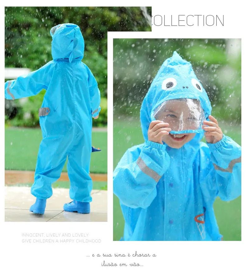 DinoSplash Kids' Raincoat - Fun &amp; Functional Waterproof Wear 1-10 years