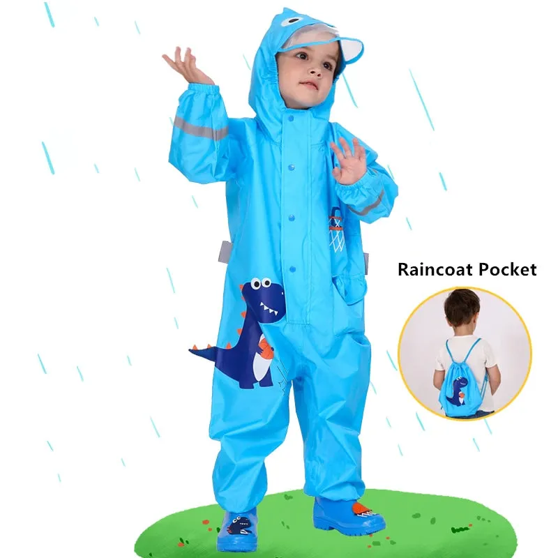 DinoSplash Kids' Raincoat - Fun &amp; Functional Waterproof Wear 1-10 years