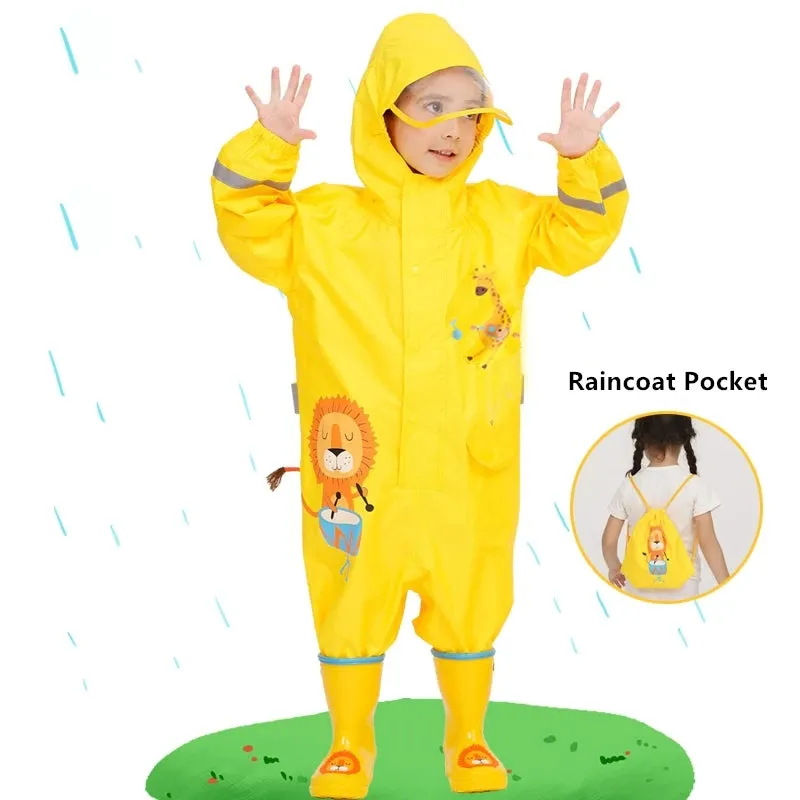 DinoSplash Kids' Raincoat - Fun &amp; Functional Waterproof Wear 1-10 years