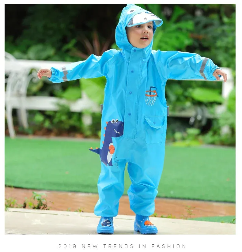DinoSplash Kids' Raincoat - Fun &amp; Functional Waterproof Wear 1-10 years