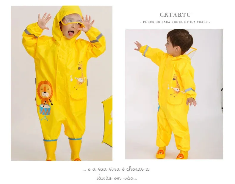 DinoSplash Kids' Raincoat - Fun &amp; Functional Waterproof Wear 1-10 years