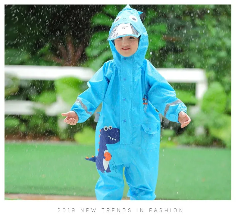 DinoSplash Kids' Raincoat - Fun &amp; Functional Waterproof Wear 1-10 years