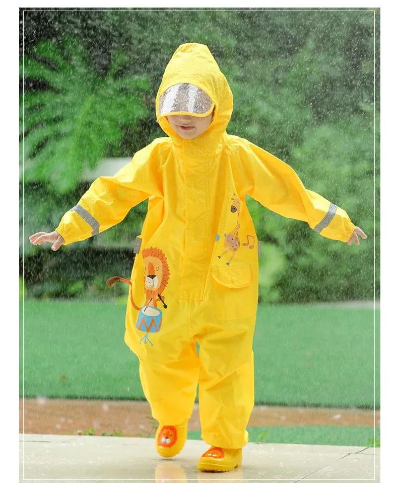 DinoSplash Kids' Raincoat - Fun &amp; Functional Waterproof Wear 1-10 years