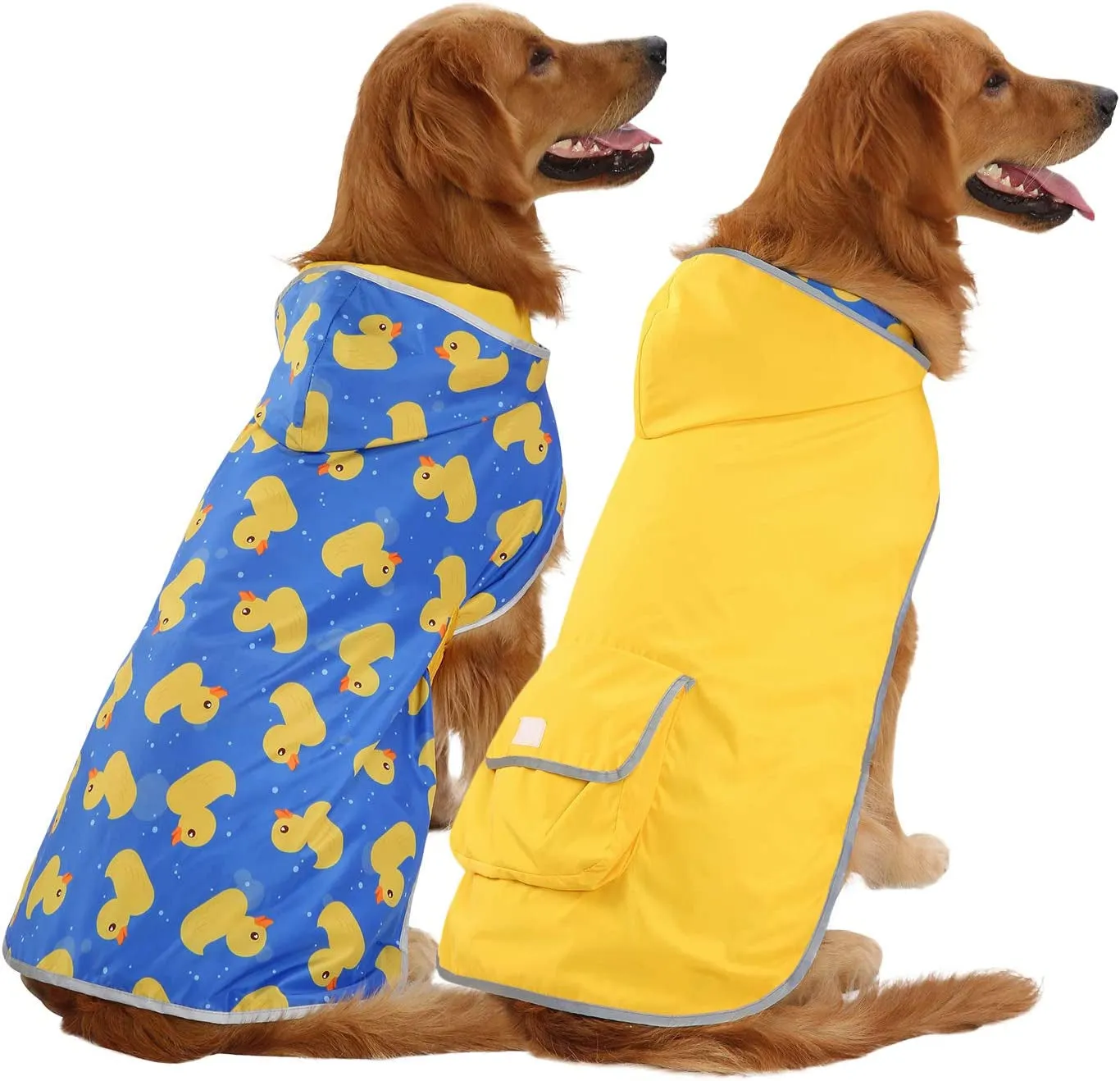 Dog Jacket Dogs Hooded Yellow Raincoat Coat Reversible Heavy discount Rain Large for Price-reduced Small Ducks L Poncho Medium Slicker -