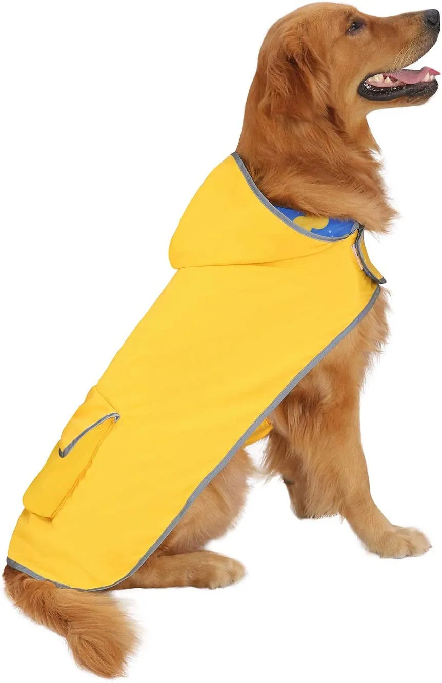 Dog Jacket Dogs Hooded Yellow Raincoat Coat Reversible Heavy discount Rain Large for Price-reduced Small Ducks L Poncho Medium Slicker -