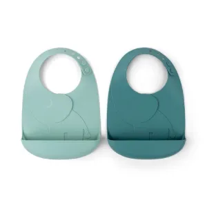 DONE BY DEER Peekaboo Bib 2-pack Elphee Blue