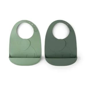 DONE BY DEER Peekaboo Bib 2-pack Elphee Green