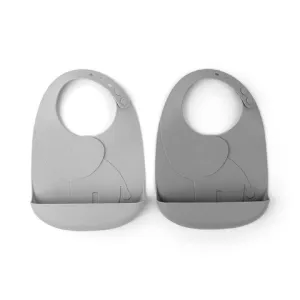 DONE BY DEER Peekaboo Bib 2-pack Elphee Grey