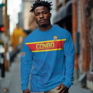 DR Congo Football Custom Long Sleeve Shirt Go Champions LT15