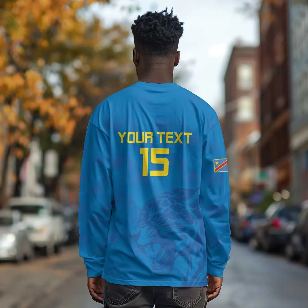 DR Congo Football Custom Long Sleeve Shirt Go Champions LT15