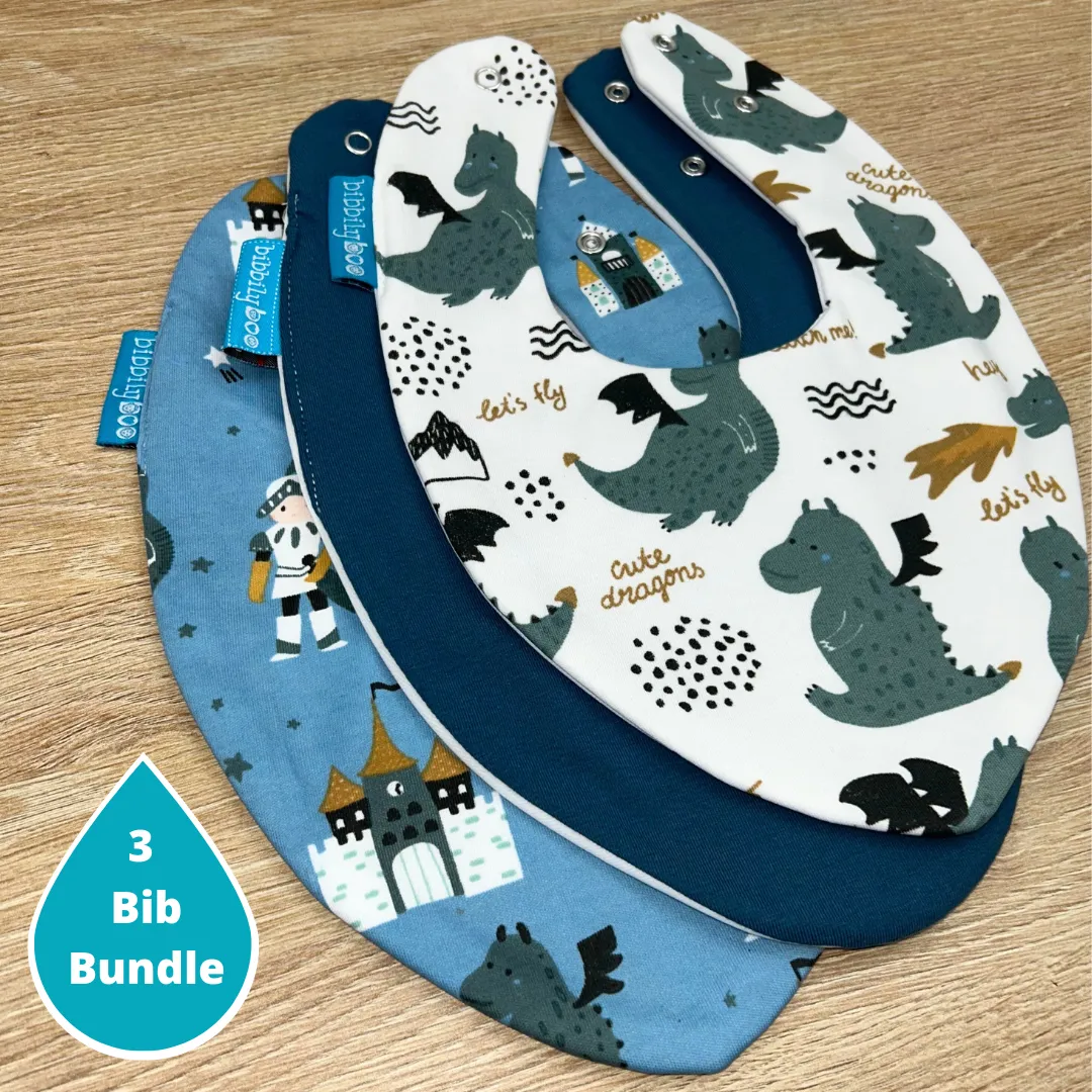 Dragon Bundle of 3 Waterproof Dribble Bibs