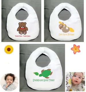 Drooler Bibs-Bear, Sloth, and Turtle - (sold as a set or individually)