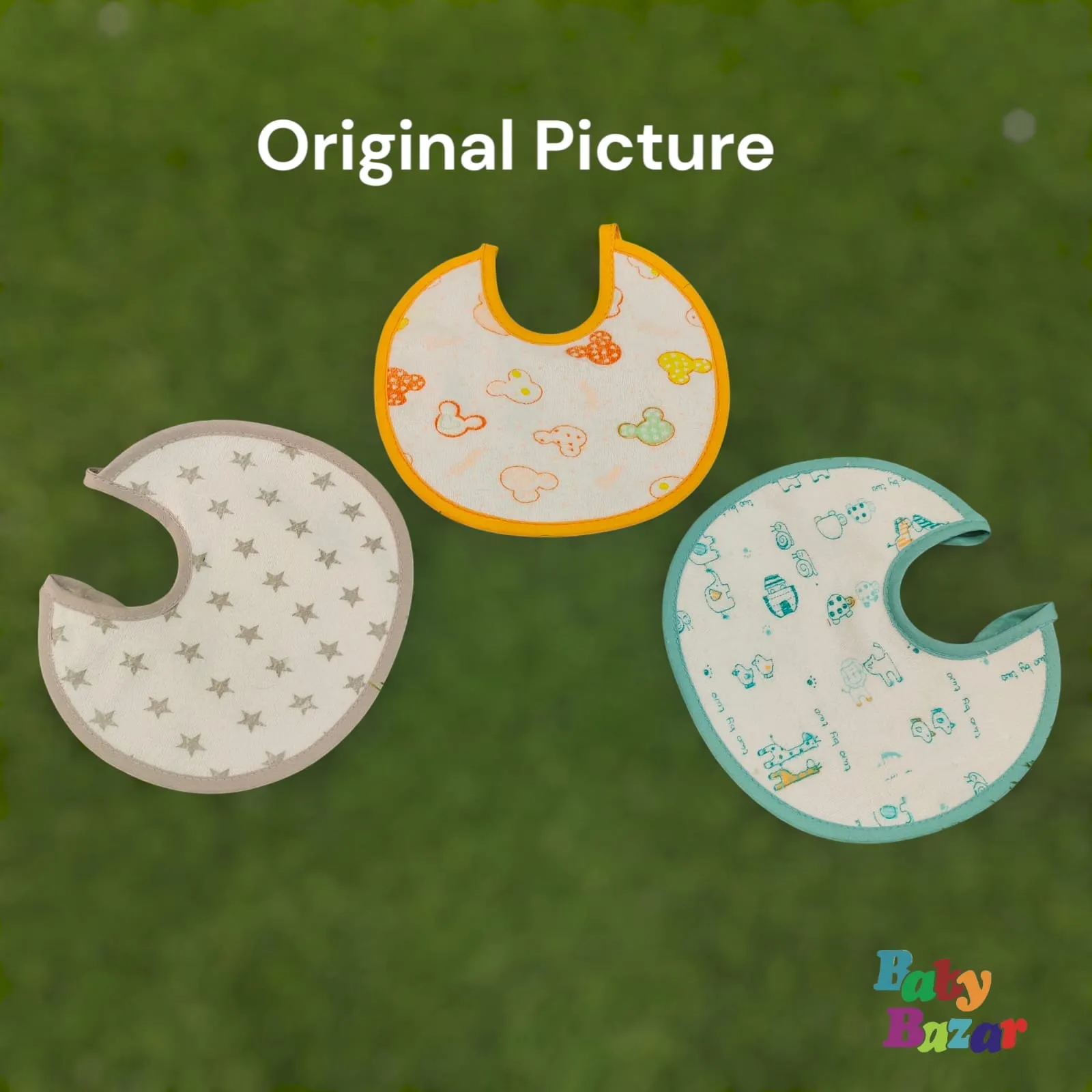 Elite 3-Pack Waterproof Baby Bibs – Ultra-Soft Absorbent & Comfortable (Grey, Yellow, Blue)