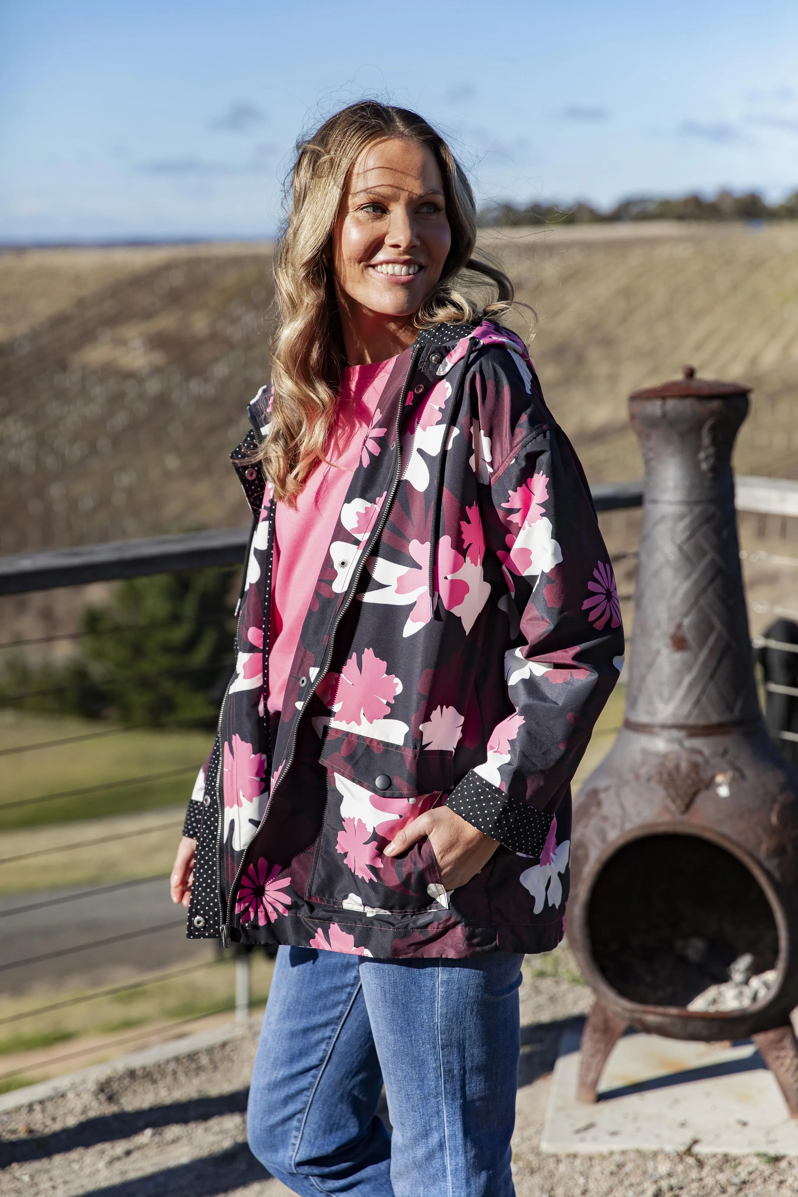 ELM HADLEY FLORAL RAINCOAT