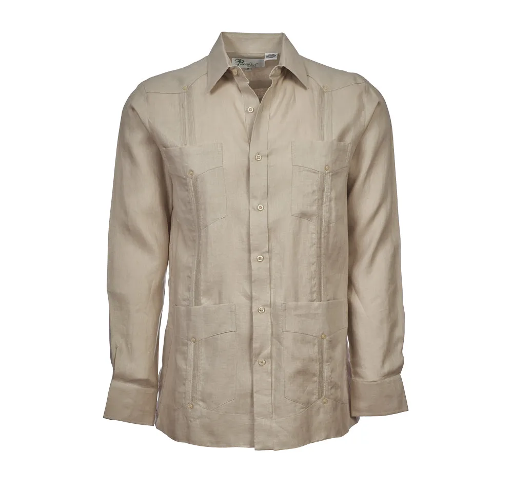 Escalade Guayabera - Men's Long Sleeve | 4 Pockets | 100% Irish Linen