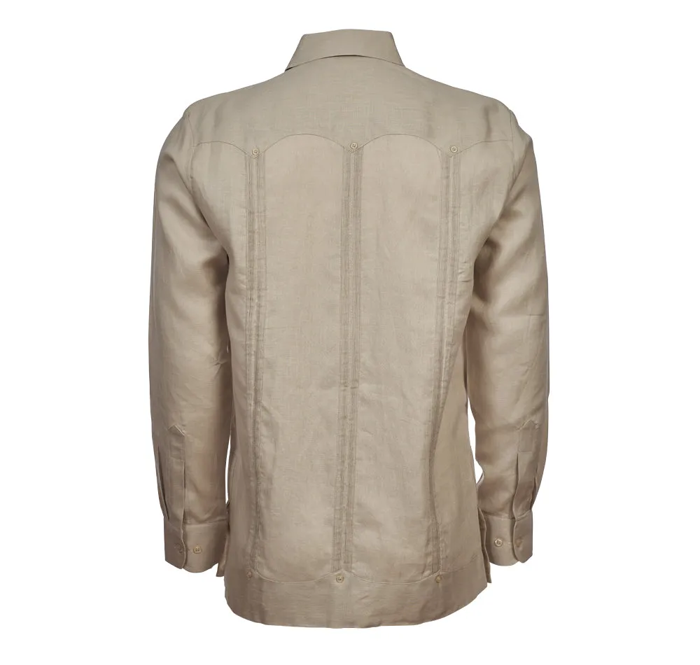 Escalade Guayabera - Men's Long Sleeve | 4 Pockets | 100% Irish Linen