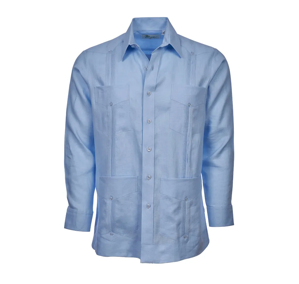 Escalade Guayabera - Men's Long Sleeve | 4 Pockets | 100% Irish Linen
