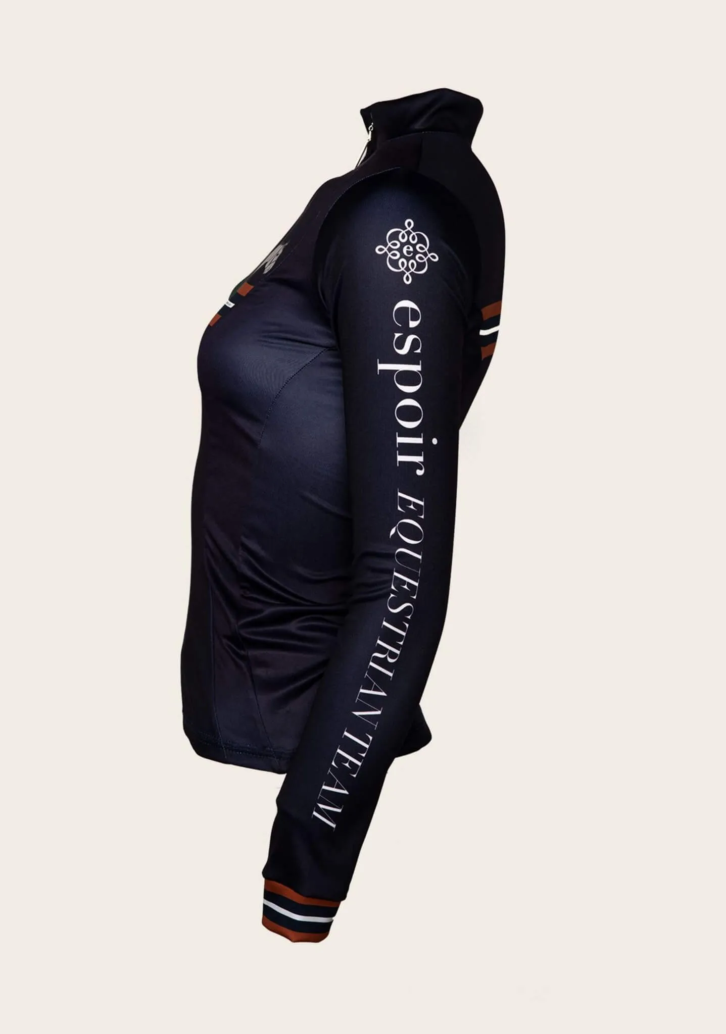 Espoir Tan Horses Quarter Zip Shirt