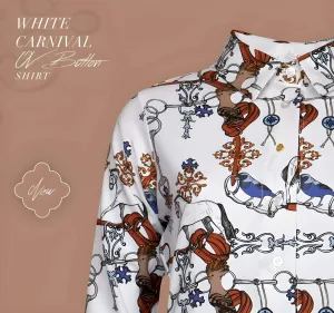 Espoir White  Carnival Button Shirt