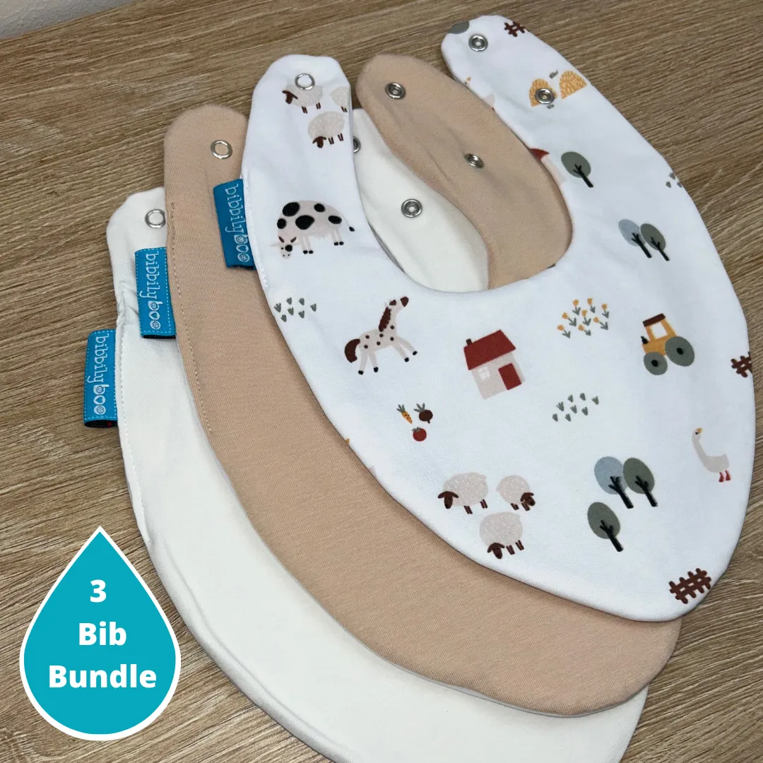 Farm Bundle of 3 Waterproof Dribble Bibs