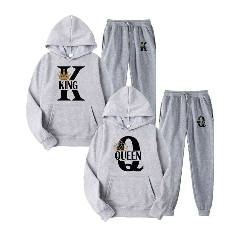 Fashion Couple Sportwear Set KING or QUEEN Streetwear