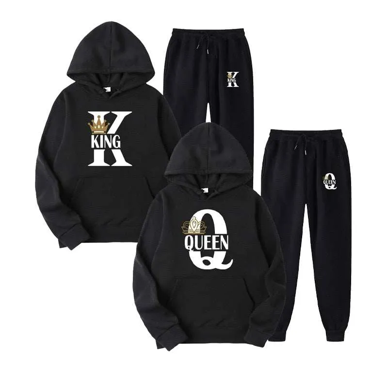 Fashion Couple Sportwear Set KING or QUEEN Streetwear