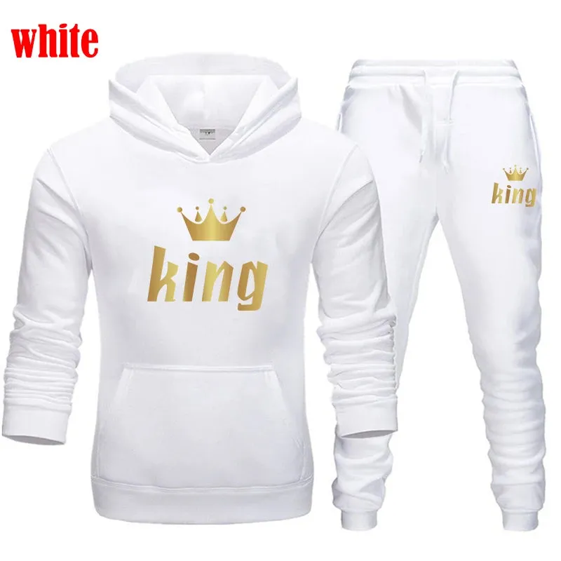Fashion Printed Unisex Hooded Suit Autumn And Winter Hoodie   Pants 2piece Suit Men's And Women's Sportswear Casual Suits