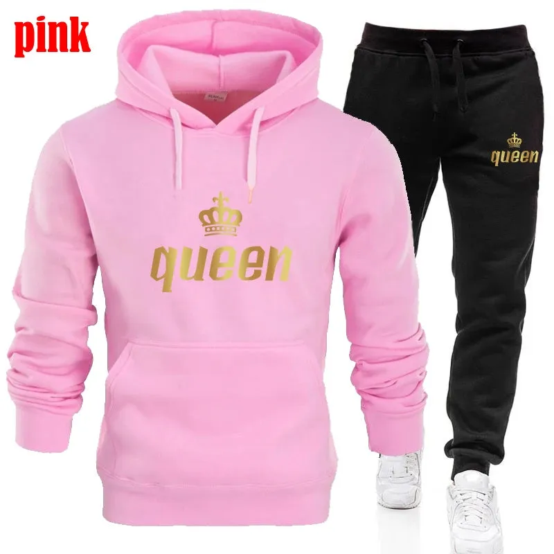 Fashion Printed Unisex Hooded Suit Autumn And Winter Hoodie   Pants 2piece Suit Men's And Women's Sportswear Casual Suits