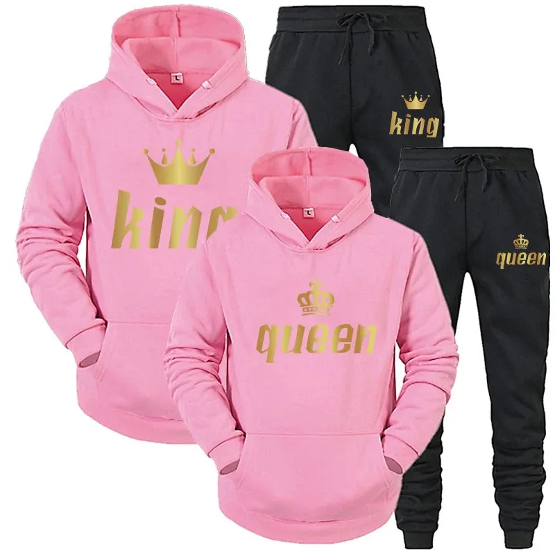 Fashion Printed Unisex Hooded Suit Autumn And Winter Hoodie   Pants 2piece Suit Men's And Women's Sportswear Casual Suits
