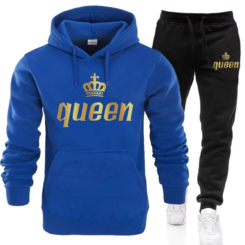 Fashion Printed Unisex Hooded Suit Autumn And Winter Hoodie   Pants 2piece Suit Men's And Women's Sportswear Casual Suits