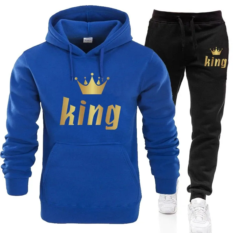 Fashion Printed Unisex Hooded Suit Autumn And Winter Hoodie   Pants 2piece Suit Men's And Women's Sportswear Casual Suits